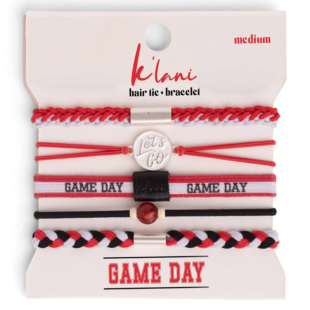 Hair Tie + Bracelet - Game Day (Red)