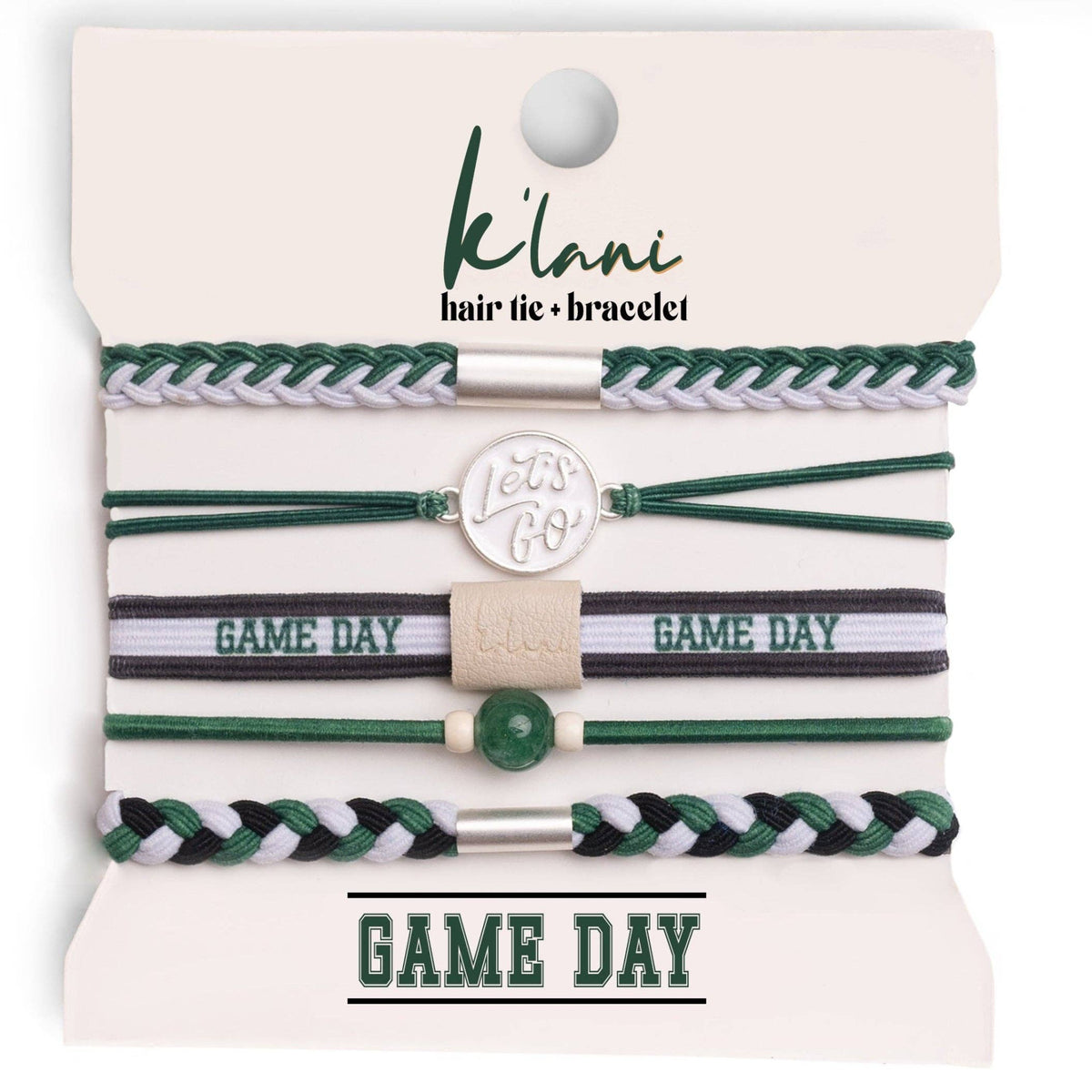 Hair Tie + Bracelet - Game Day (Green)
