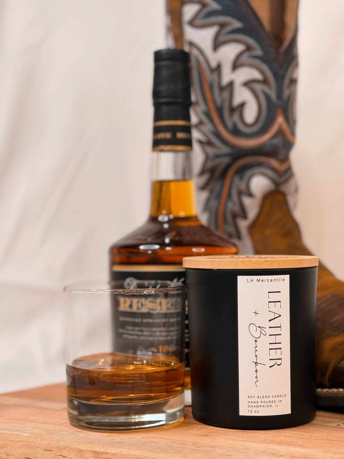 Leather + Bourbon Candle